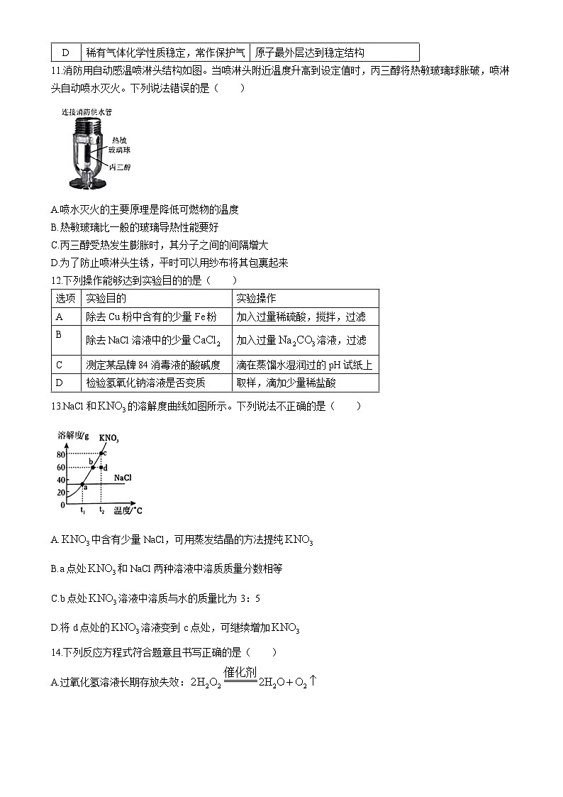 2024年山东省淄博市周村区中考二模化学试卷03