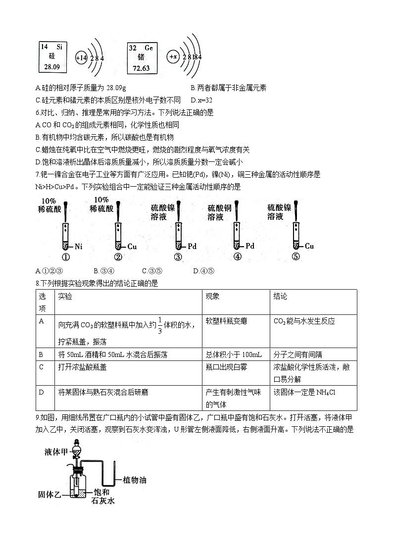 2024年陕西省渭南市韩城中考二模化学试卷02