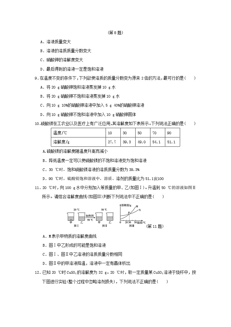 安徽省2024九年级化学下册第九单元溶液学情评估试卷（附答案人教版）第3页