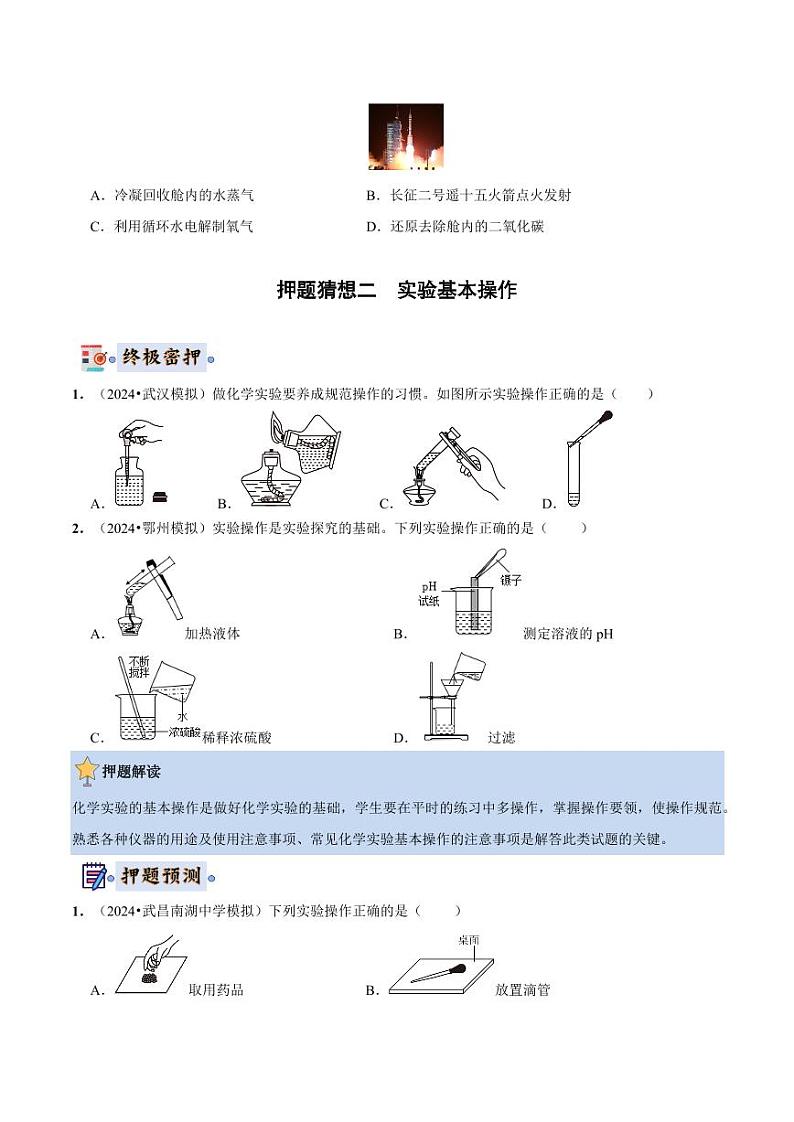 2024年中考终极押题猜想-化学（武汉专用）（原卷版）第3页