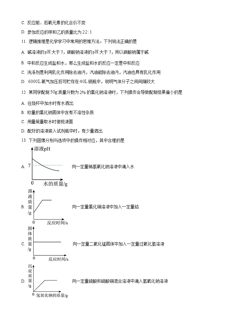 2024年河南省鹤壁市中考模拟测试化学试卷（学生版）第3页