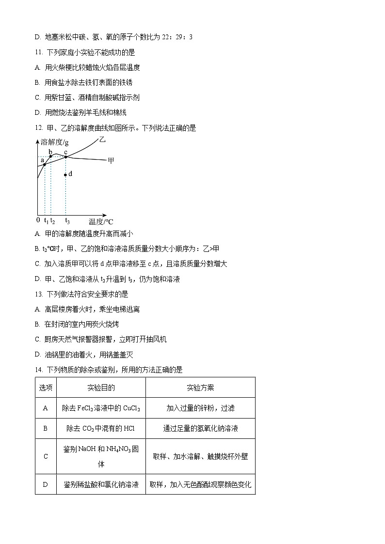 2024年广东省东莞市常平镇中考化学二模试卷（学生版+教师版）03