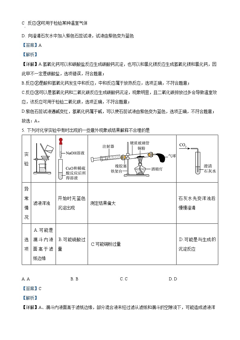 2024年山东省济宁市梁山县初中学业水平考试化学试题（模拟二）（学生版+教师版）03