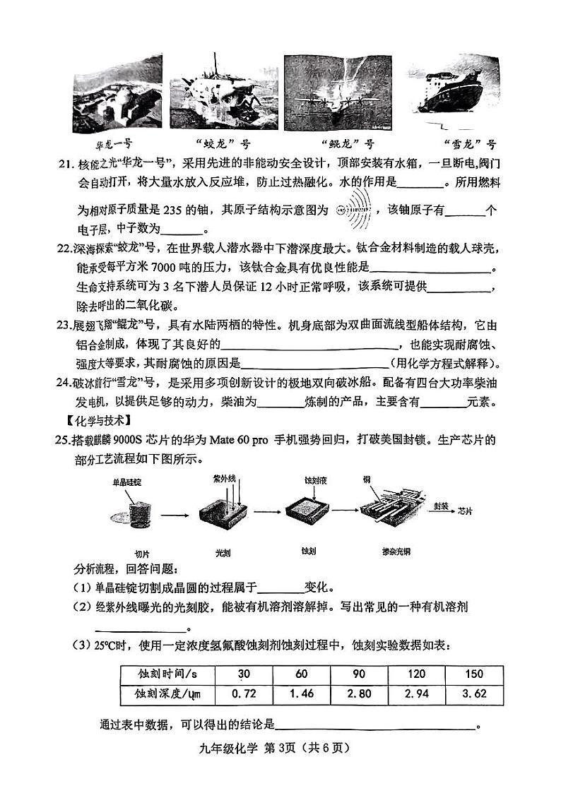 2024年山西省吕梁市交城县中考二模化学试卷03