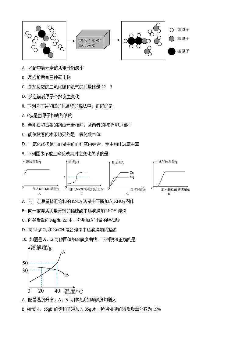 2024年广东省广州市广雅中学中考化学模拟试卷（学生版）第3页