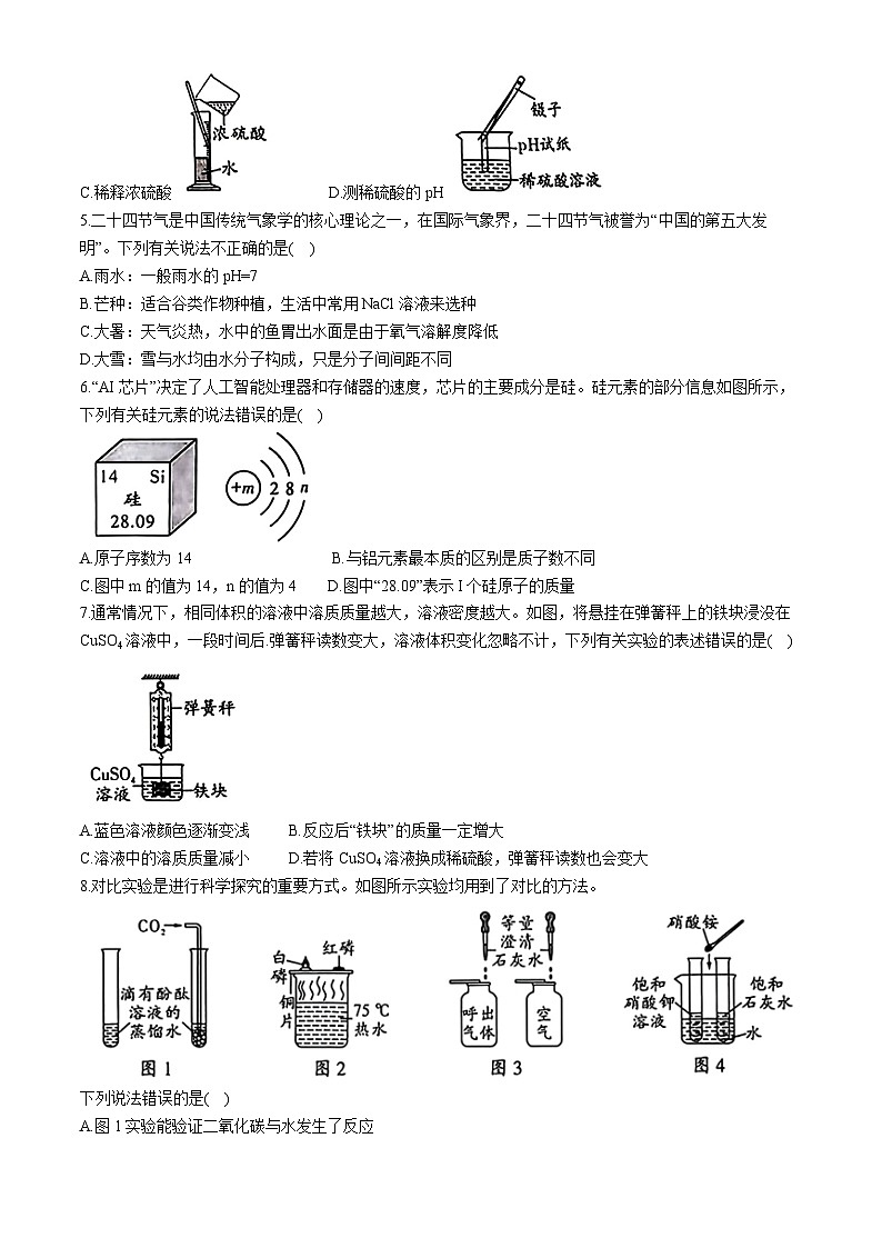 2024年陕西省西安市初中学业水平考试化学信息预测卷A02