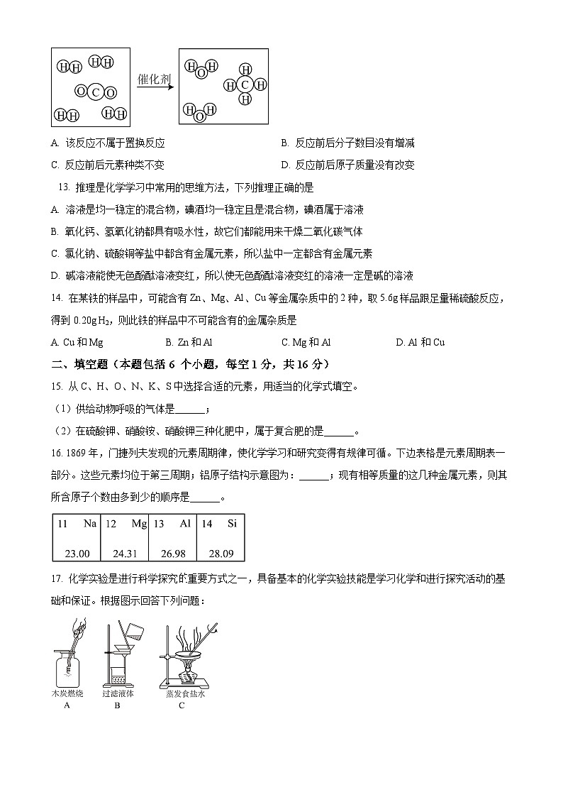 2024年河南省南阳市淅川县中考二模化学试卷（学生版+教师版 ）03