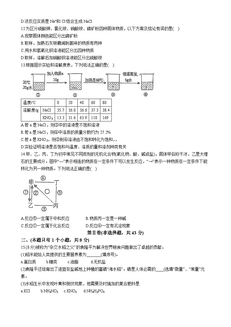 26，2024年四川省成都市石室天府中学中考三模化学试题(无答案)第3页