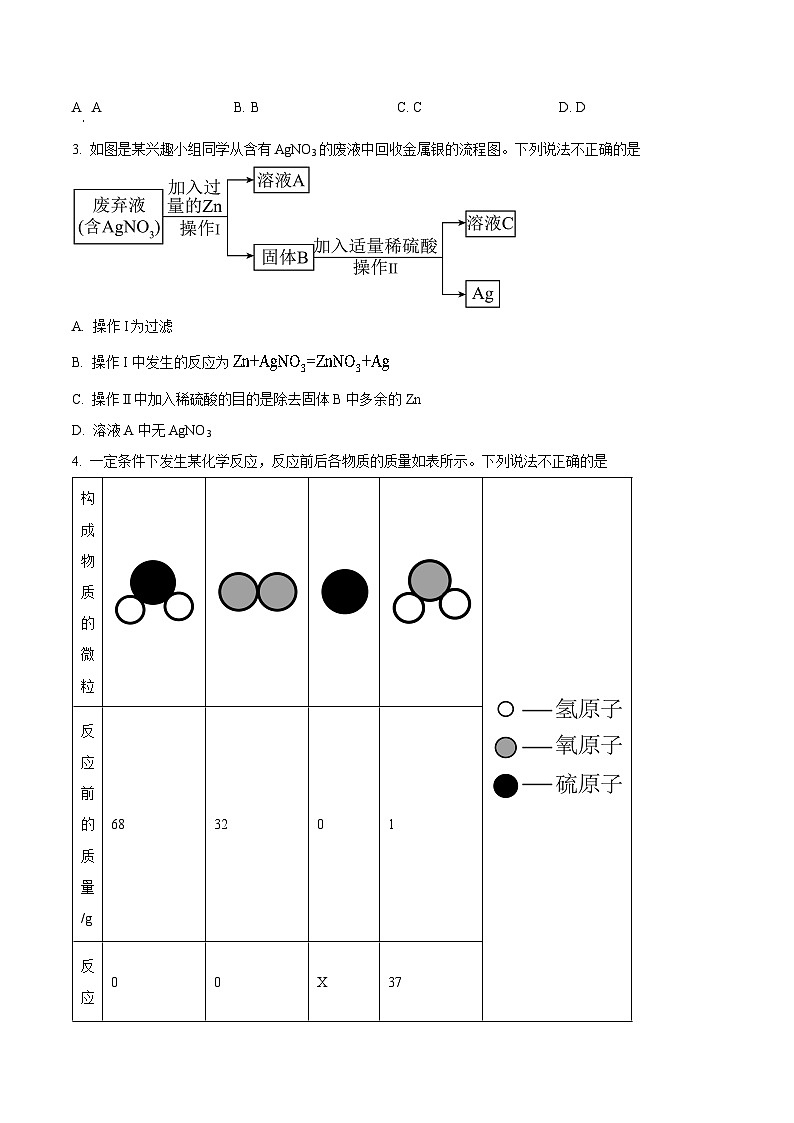2024年内蒙古乌兰察布市中考二模考试化学试题（学生版+教师版）02