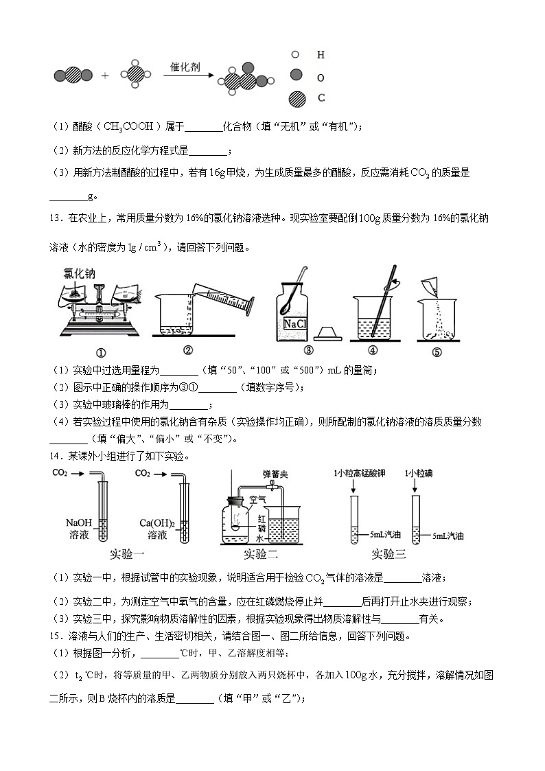 07，2024年吉林省长春市东北师大附中明珠学校中考二模化学试题第3页