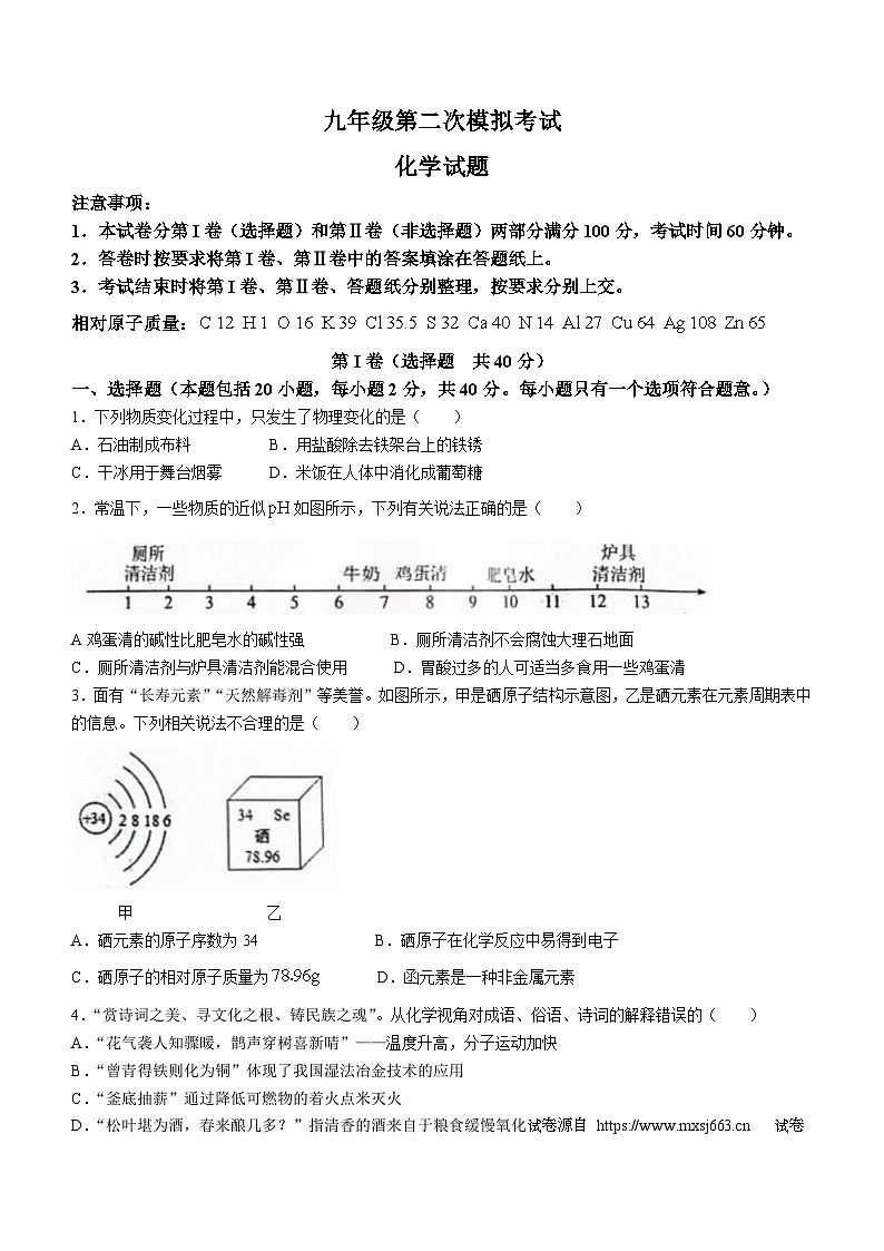 45，2024年山东省泰安市宁阳县中考二模化学试题第1页