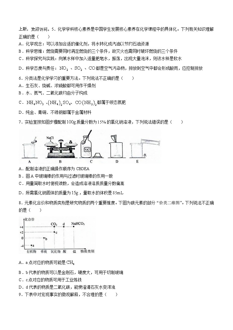 45，2024年山东省泰安市宁阳县中考二模化学试题第2页