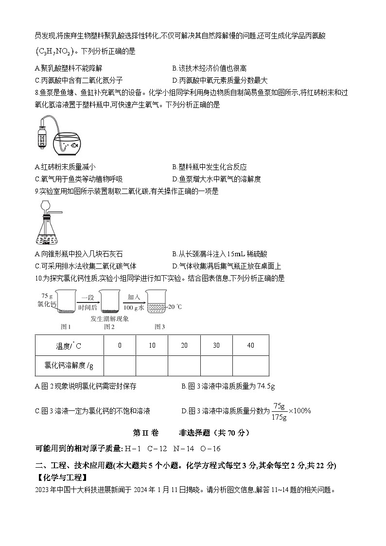 15，2024年山西省晋中市太谷区多校中考第四次模拟化学试卷02