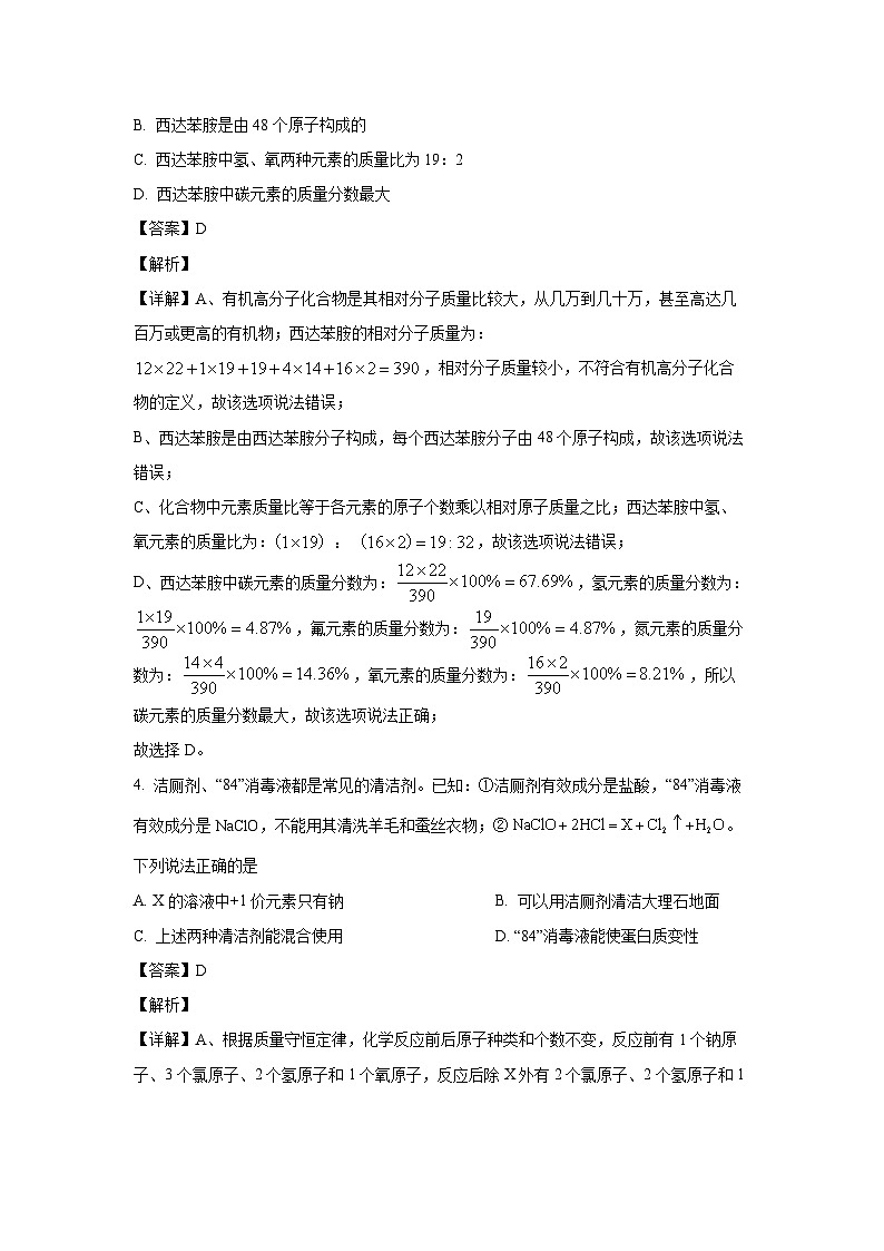 化学：江苏省徐州市2024年中考二模试题（解析版）02