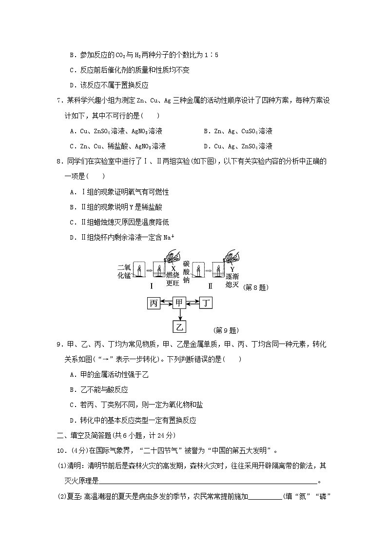 陕西省2024九年级化学下学期学情评估一试卷（附答案科粤版）第2页