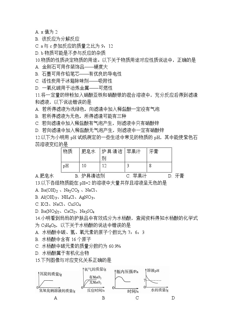 2024年湖南省郴州市中考原创命题化学模拟试卷第3页