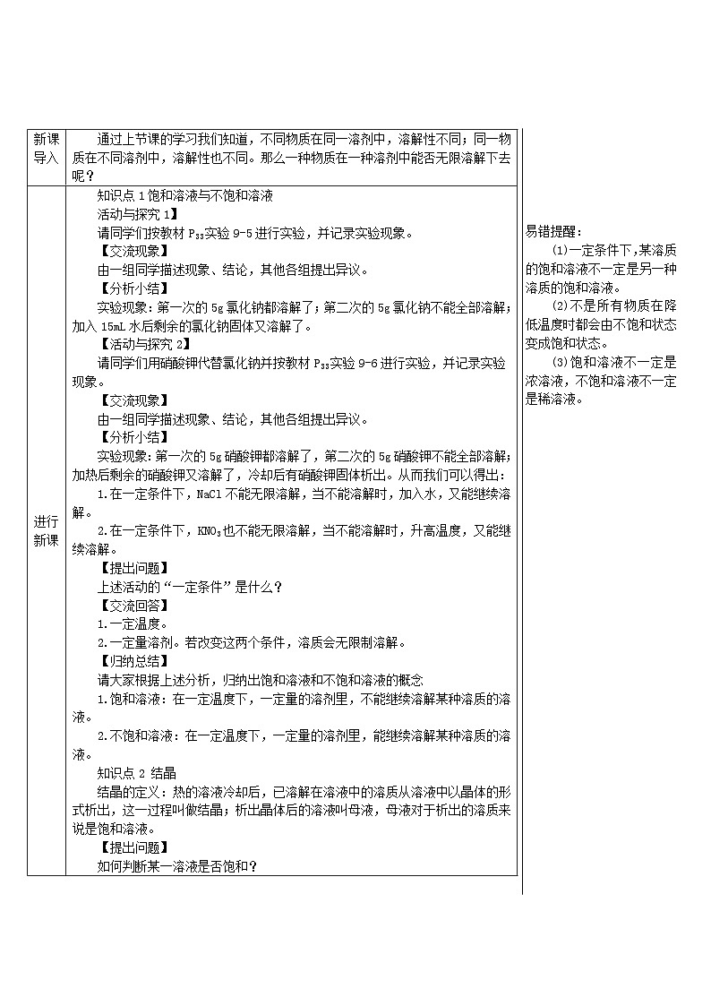 2024九年级化学下册第7章溶液7.2物质溶解的量第1课时饱和溶液与不饱和溶液导学案（科粤版）02