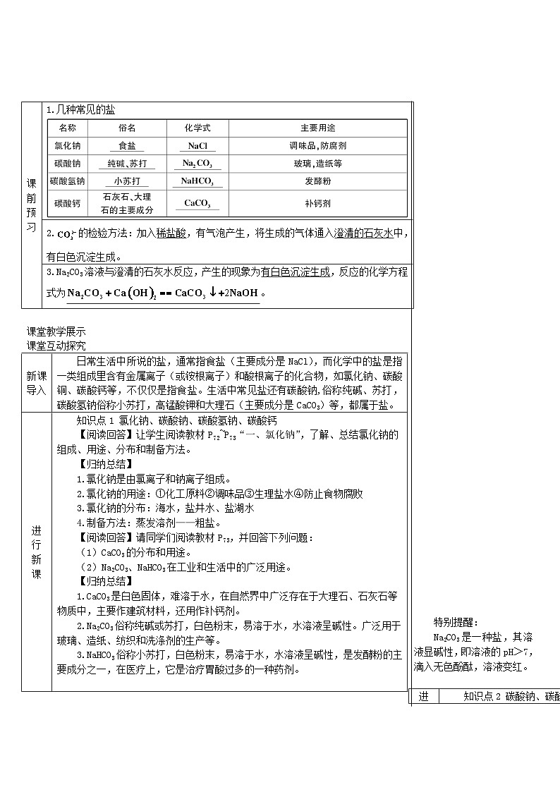 2024九年级化学下册第8章常见的酸碱盐8.4常见的盐第1课时几种常见的盐导学案（科粤版）02