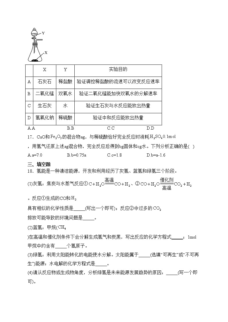 上海市杨浦区2024年中考二模化学试卷(含答案)第3页