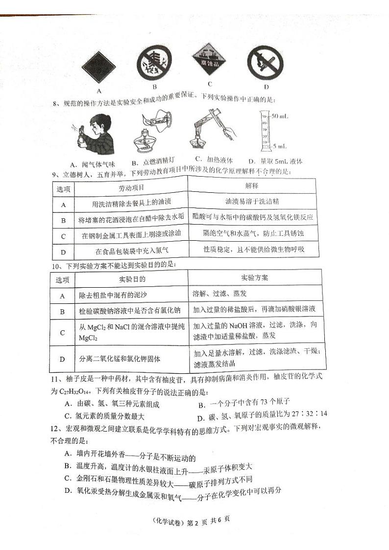 2024年广东省肇庆市高要区中考二模化学试题02