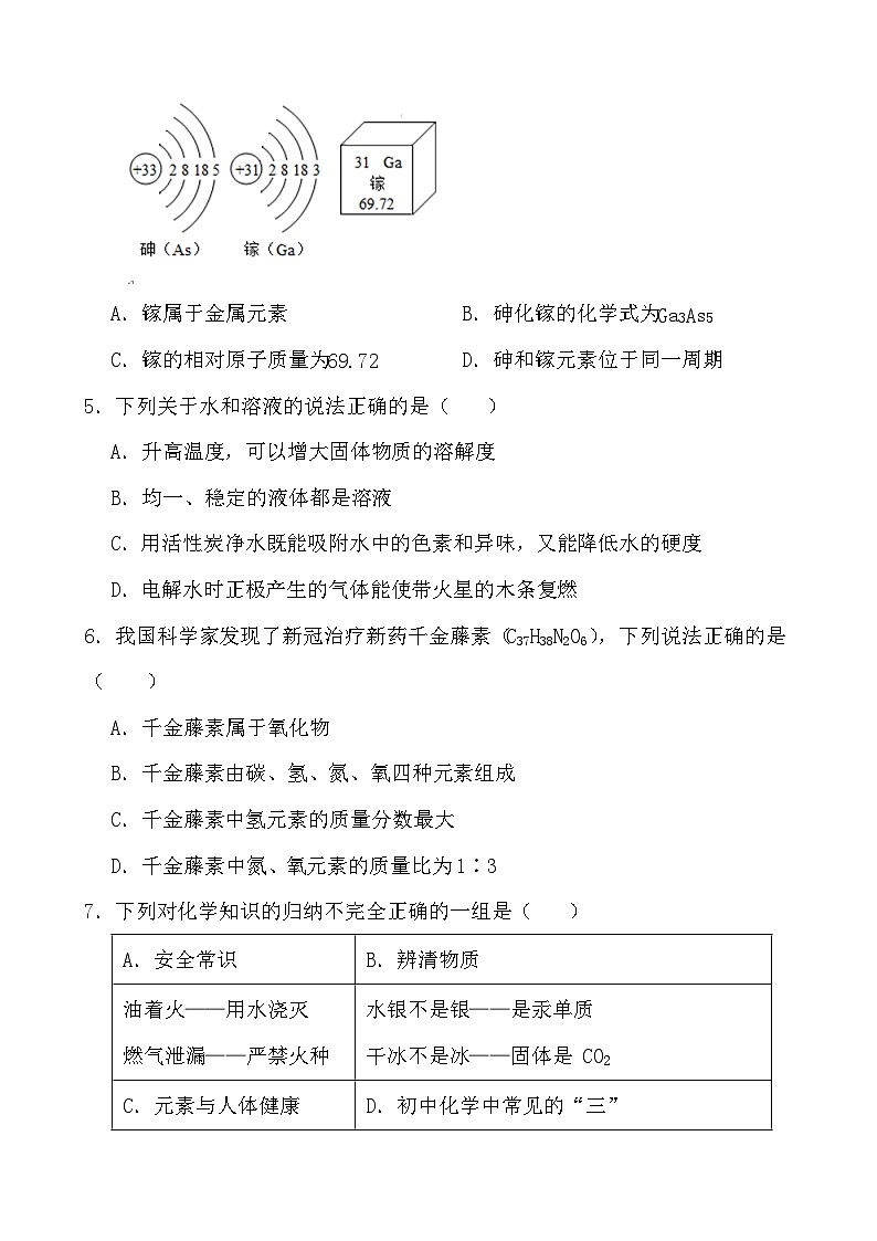 2024年广东省深圳市中考化学模拟卷 0302