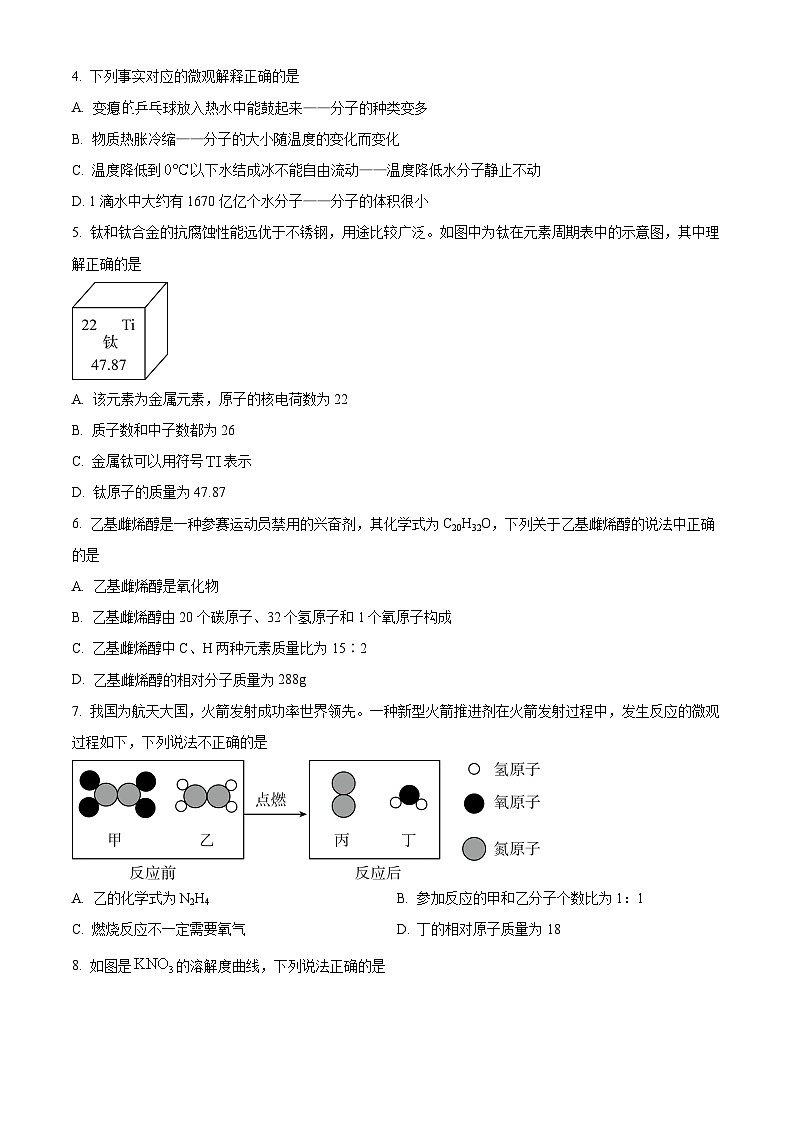 2024年山东省威海市临港区中考一模化学试题（原卷版+解析版）02