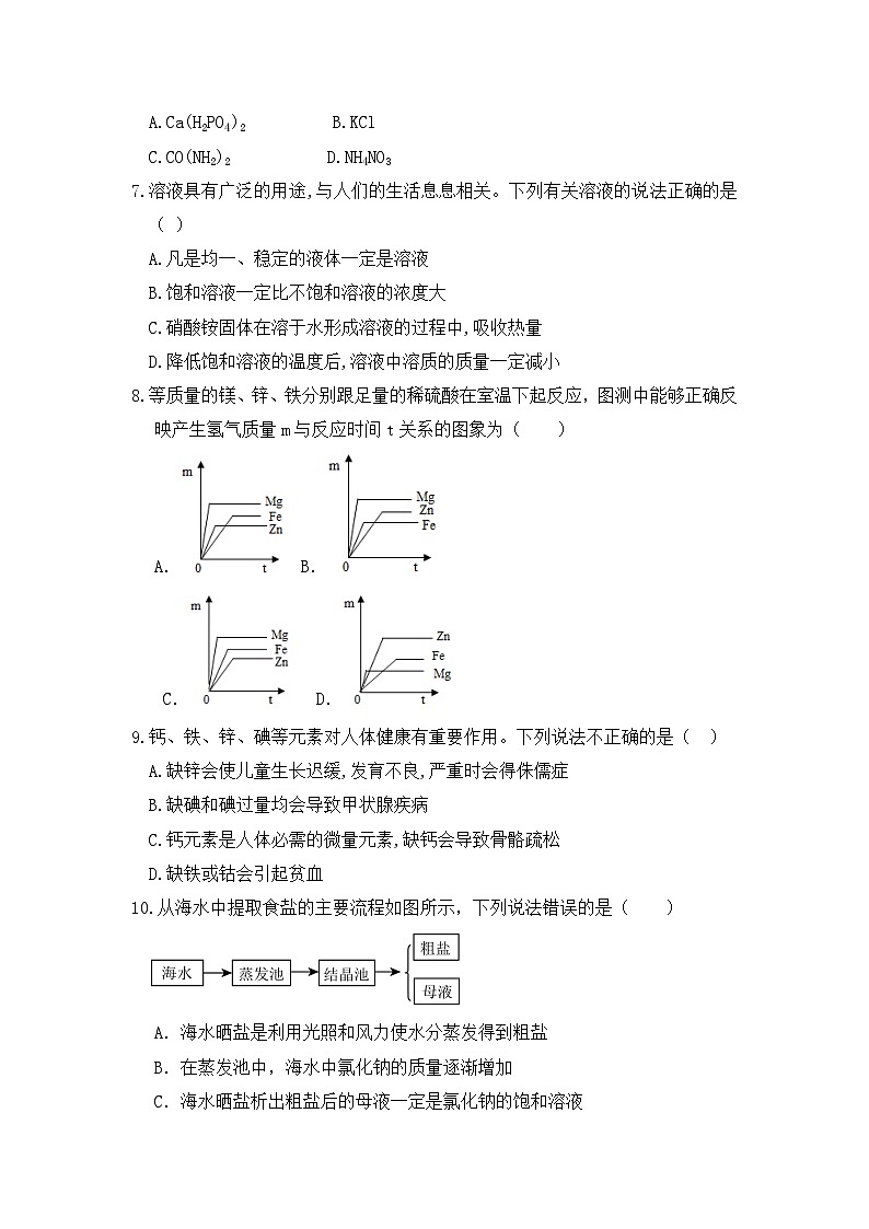 期末复习题---2023-2024学年九年级化学人教版下册02