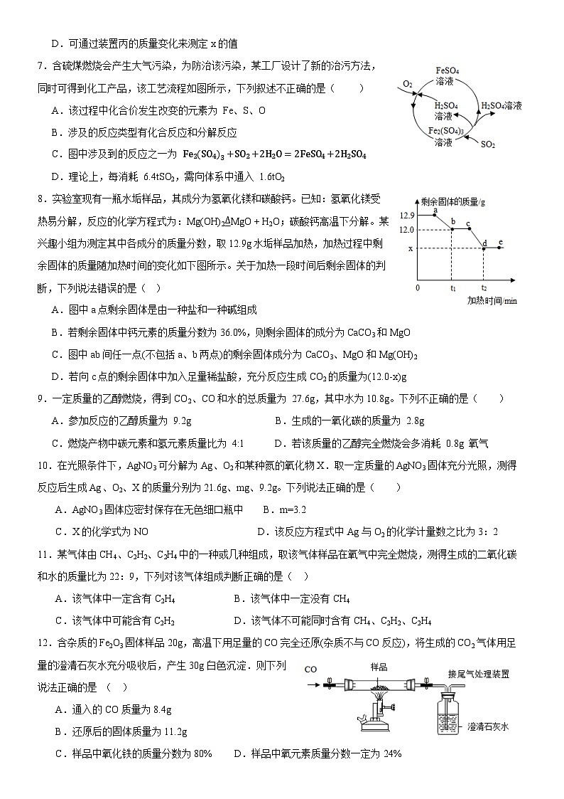 2024年沪教版（全国）化学第4章压轴题（含答案）02