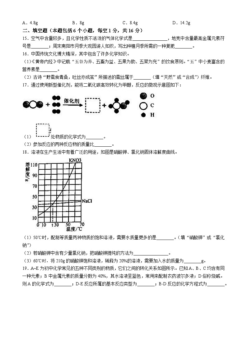2024年河南省南阳市内乡县中考三模化学试卷(无答案)第3页