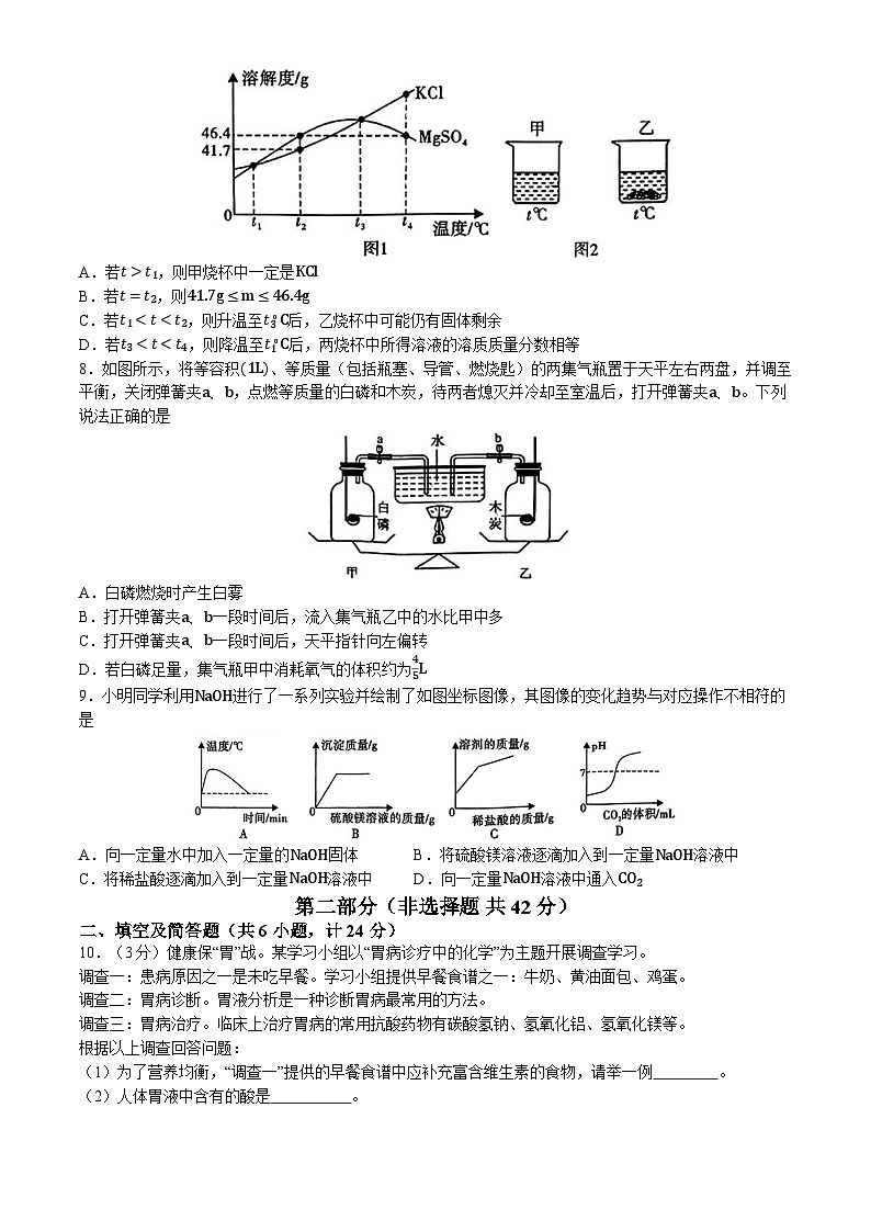 2024年陕西省渭南市白水县多校联考中考三模考试化学试题(无答案)(1)第3页