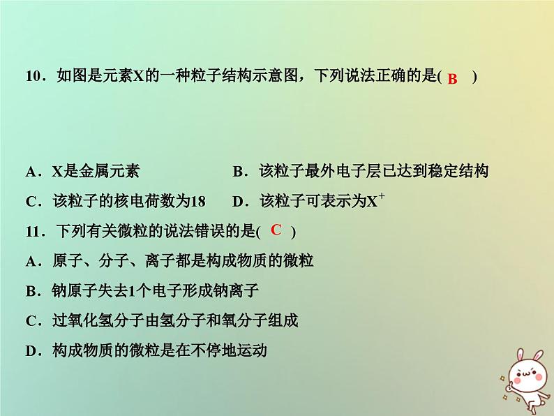 第3单元物质构成的奥秘综合检测卷作业课件第6页