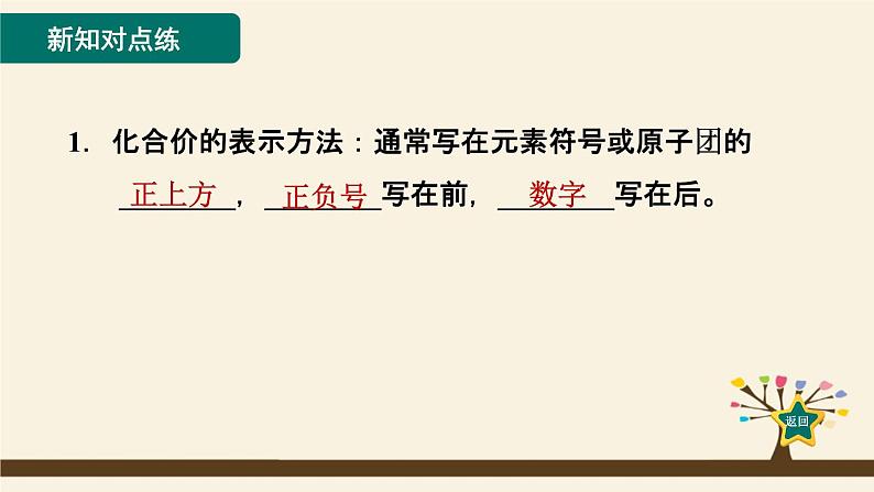 人教版化学九上课时练测课件：4.4.2化合价第2页