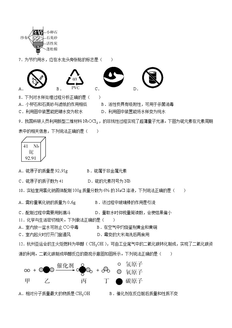 2024年广东省初中学业水平考试适应性检测化学试题(无答案)第2页