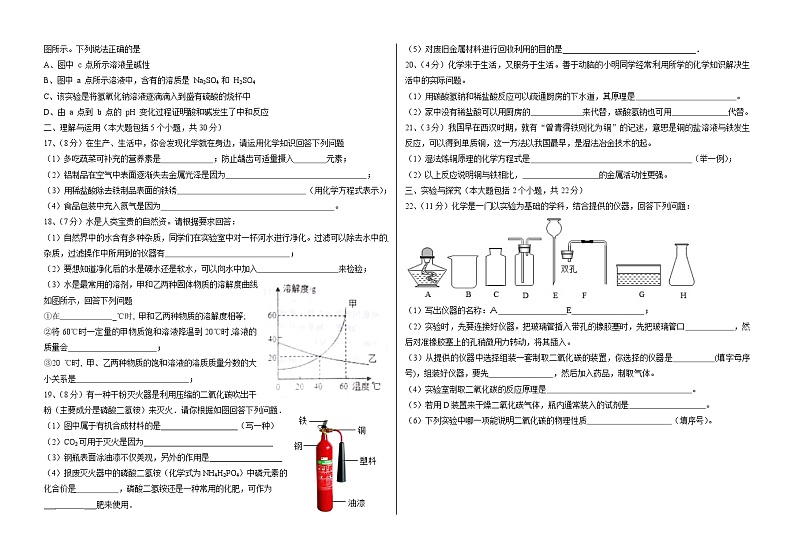 2024年山东省德州市临邑县中考模拟化学试题02
