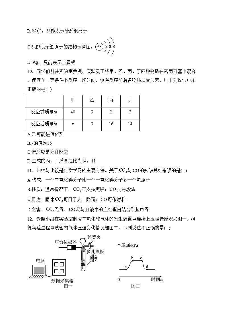 黑龙江省大庆市肇源县西部四校（五四制）2023-2024学年八年级下学期期中化学试卷(含答案)03