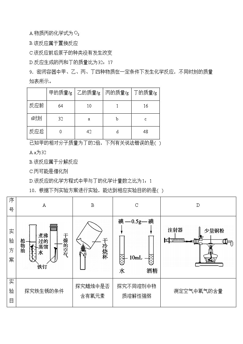山东省东营市垦利区2024届中考二模化学试卷(含答案)03