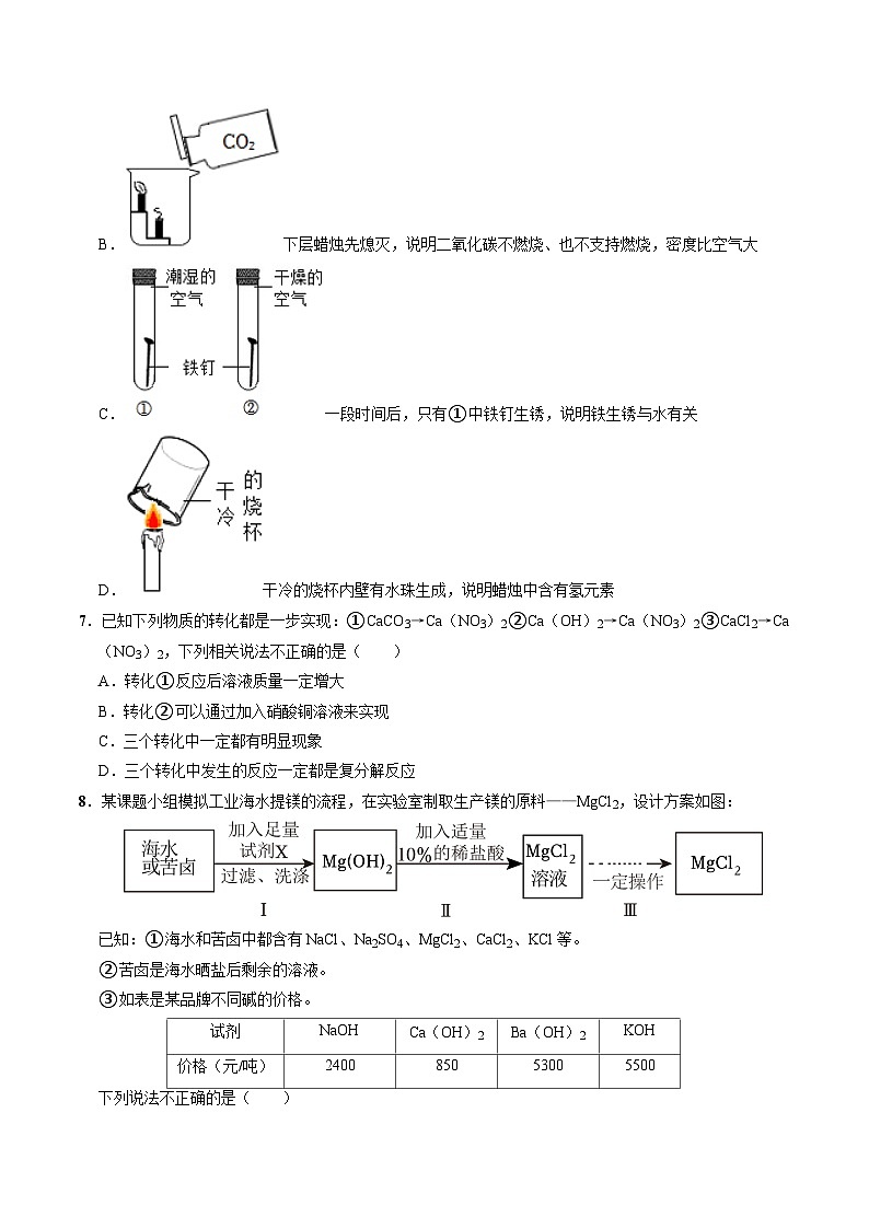 2024年中考化学第三次模拟考试（武汉卷）03