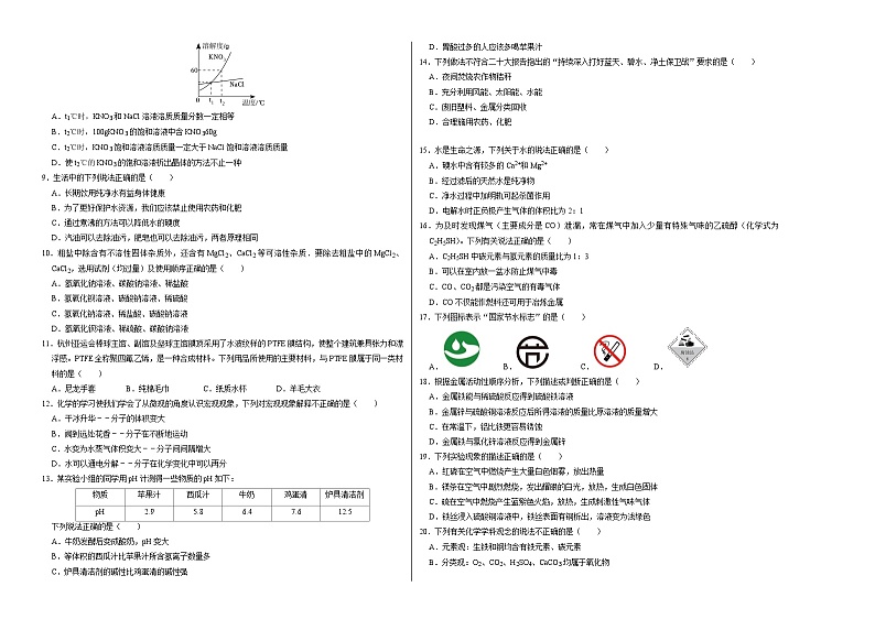 2024年中考化学第二次模拟考试（广西卷）02