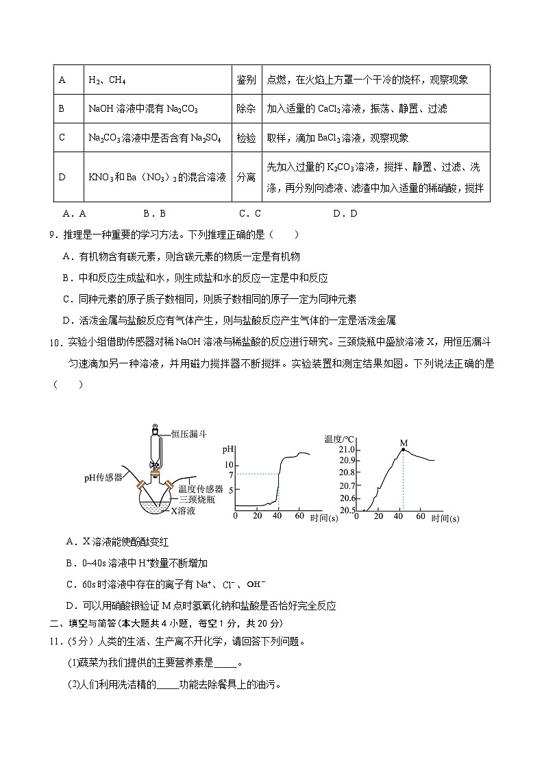 2024年中考化学第二次模拟考试（甘肃兰州卷）03