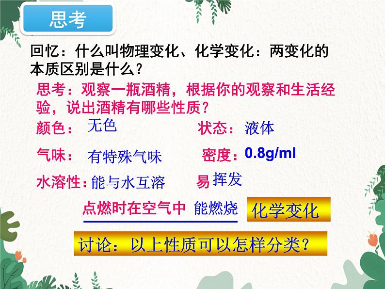 人教版化学九年级上册 第一单元课题1第二课时 化学性质与物理性质课件第2页