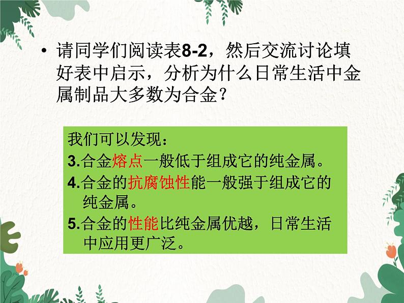 人教版化学九年级下册 第八单元课题1第二课时 合金课件第6页