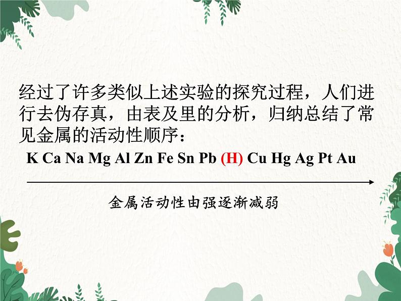 人教版化学九年级下册 第八单元课题2第二课时 金属活动性顺序课件07