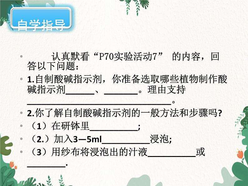 人教版化学九年级下册 第十单元实验活动七 溶液酸碱性的检验课件第4页