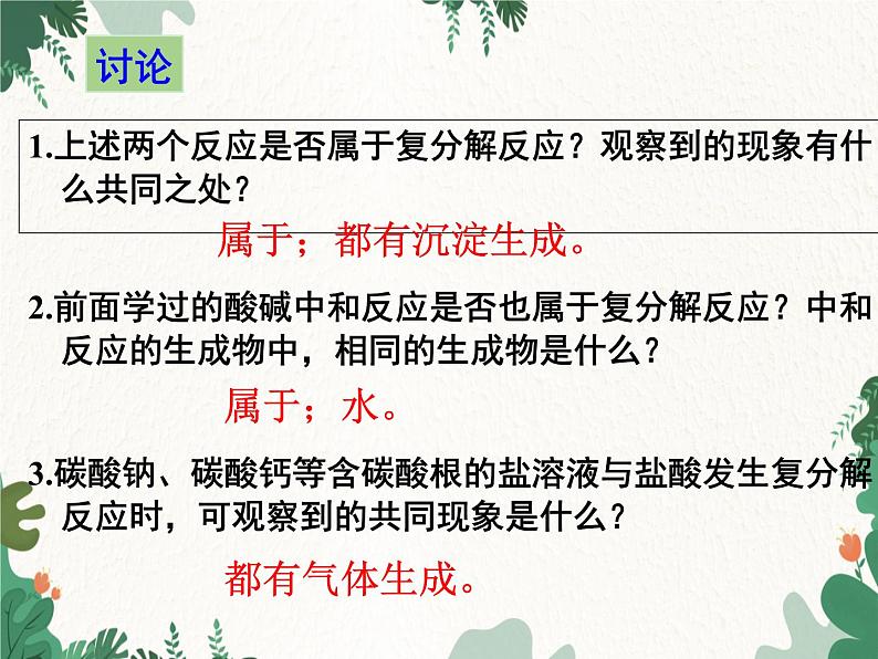 人教版化学九年级下册 第十一单元课题1第二课时 复分解反应课件第8页