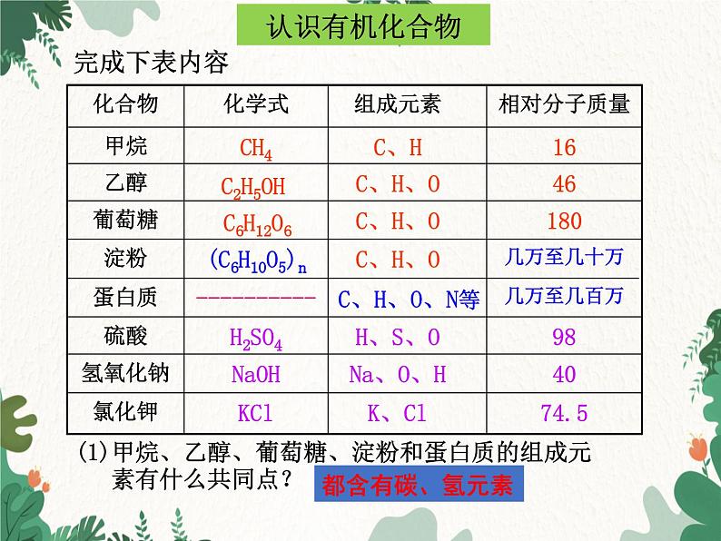 人教版化学九年级下册 第十二单元课题3第一课时 有机化合物和有机高分子材料课件第6页