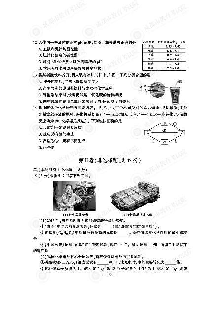 2024年成都中考化学真题及答案解析03
