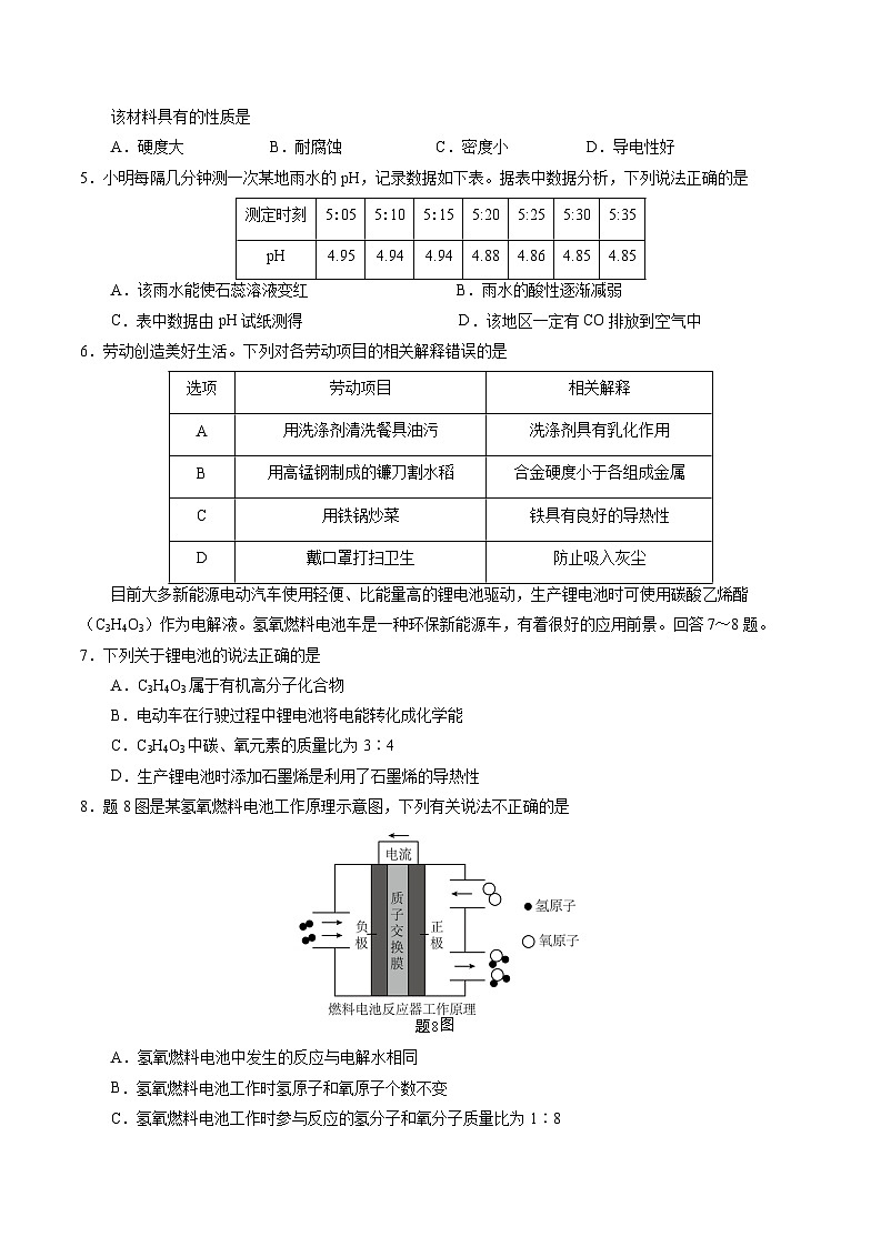 2024年中考化学临考押题卷02（广东省卷）-备战2024年中考化学临考题号押题（广东专用）原卷版+解析版）02