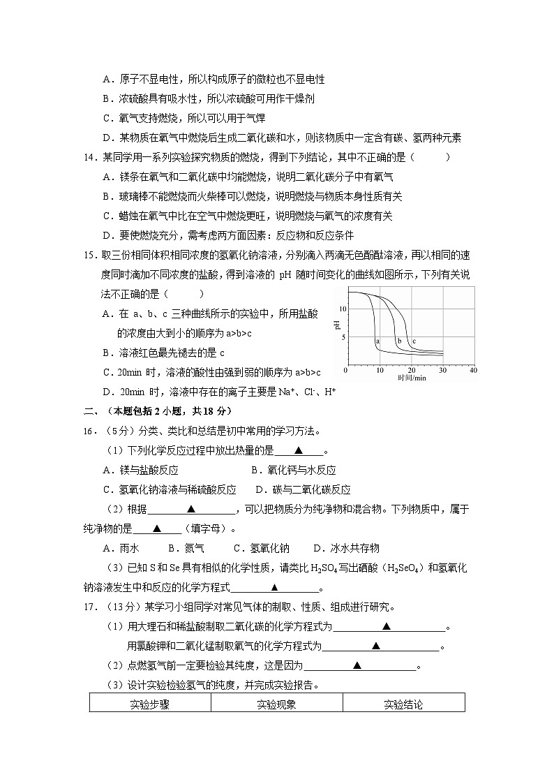 2024年江苏省南京市百家湖中学中考一模化学试卷第3页