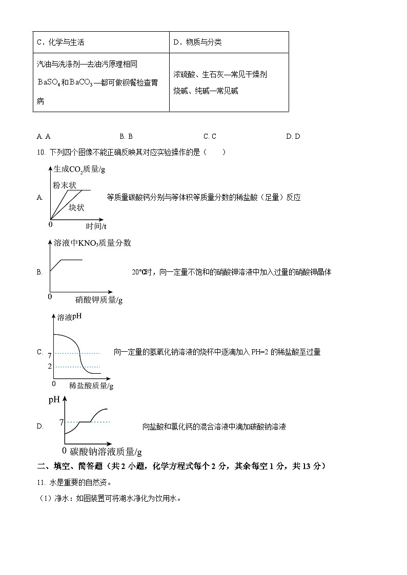 江苏省宿迁市崇文初级中学2023-2024学年九年级上学期期末考试化学试卷（解析版）第3页