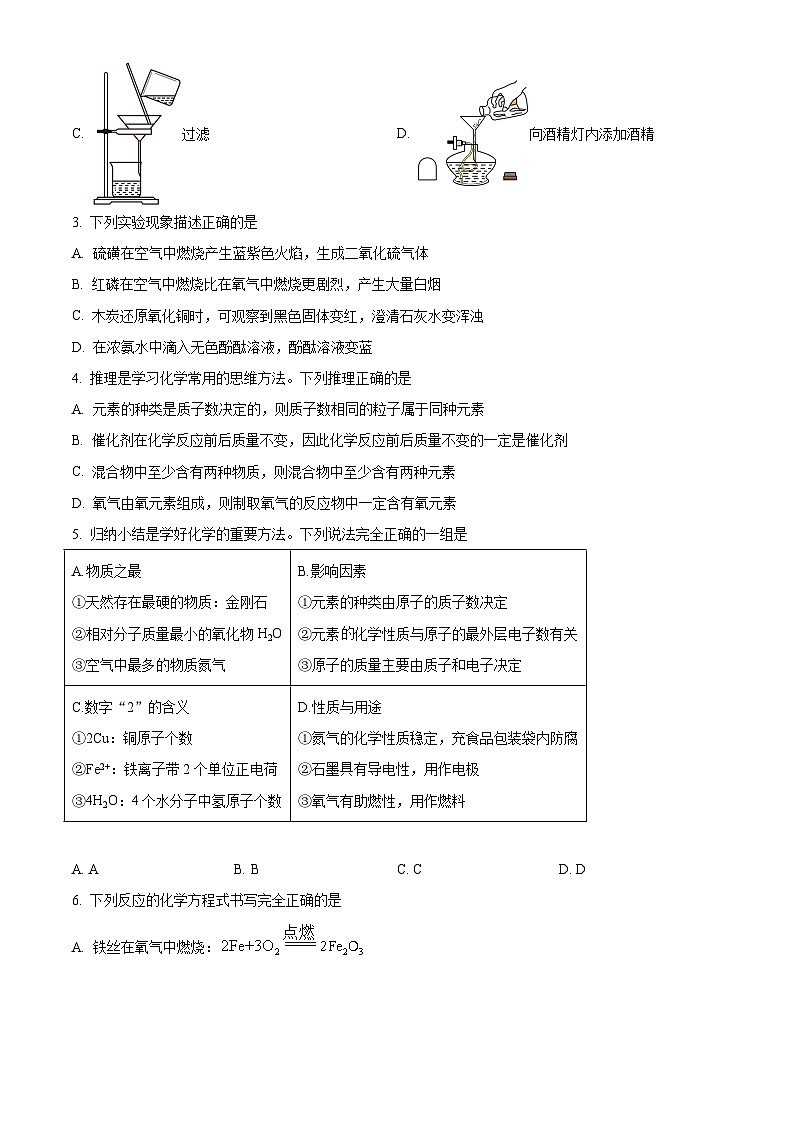 2024年四川省绵阳市游仙区一模物理•化学试题（解析版）02